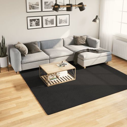 Tapis HUARTE à poils courts doux et lavable noir 240x240 cm - Photo n°2; ?>