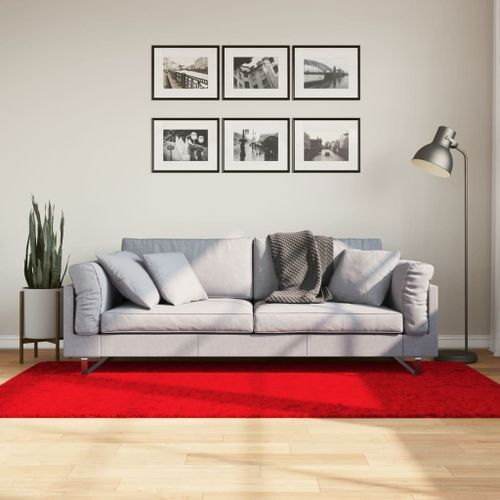 Tapis HUARTE à poils courts doux et lavable rouge 100x200 cm - Photo n°2; ?>