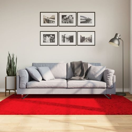 Tapis HUARTE à poils courts doux et lavable rouge 140x200 cm - Photo n°2; ?>