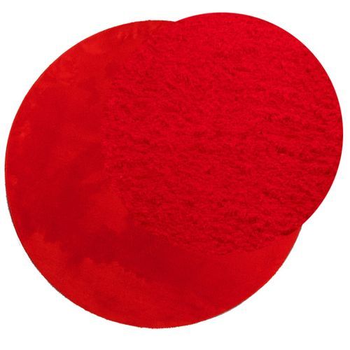 Tapis HUARTE à poils courts doux et lavable rouge Ø 160 cm - Photo n°3; ?>