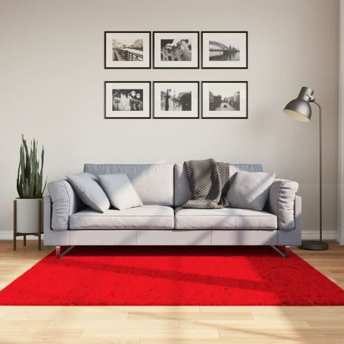 Tapis HUARTE à poils courts doux et lavable rouge 160x160 cm - Photo n°2; ?>