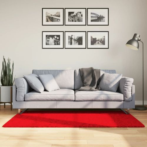 Tapis HUARTE à poils courts doux et lavable rouge 80x150 cm - Photo n°2; ?>