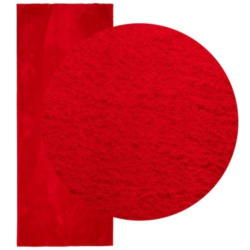 Tapis HUARTE à poils courts doux et lavable rouge 80x200 cm - Photo n°3; ?>