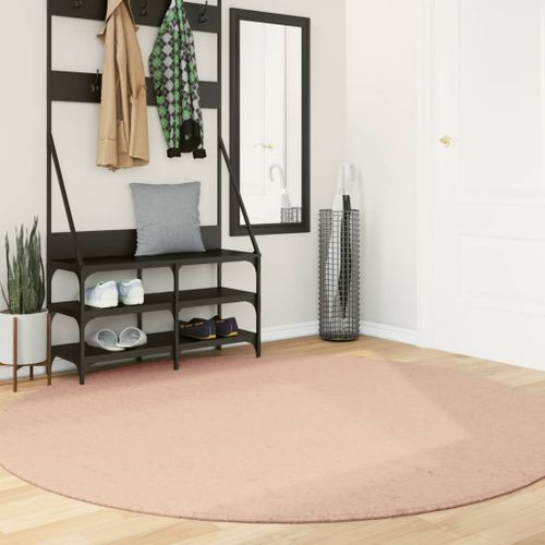 Tapis HUARTE à poils courts doux et lavable rouge clair Ø 200cm - Photo n°2; ?>