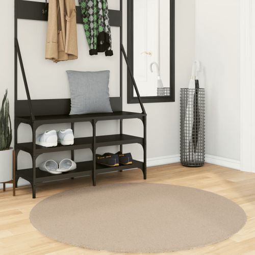 Tapis HUARTE à poils courts doux et lavable sable Ø 120 cm - Photo n°2; ?>