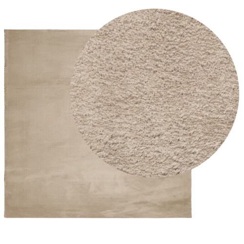 Tapis HUARTE à poils courts doux et lavable sable 120x120 cm - Photo n°3; ?>