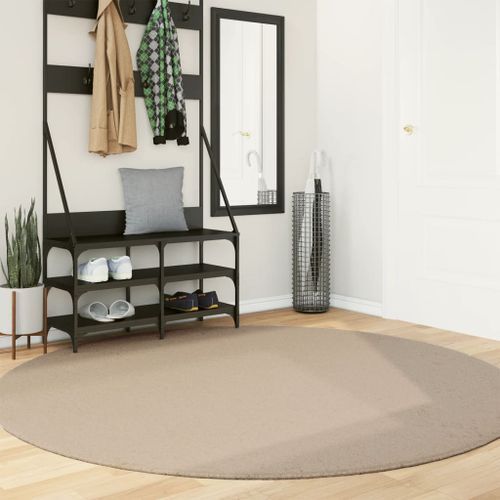 Tapis HUARTE à poils courts doux et lavable sable Ø 200 cm - Photo n°2; ?>