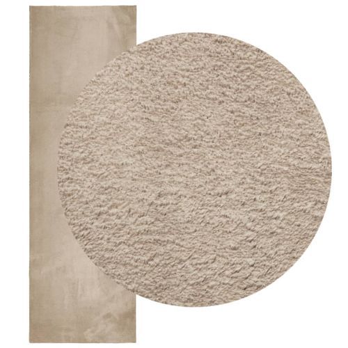 Tapis HUARTE à poils courts doux et lavable sable 80x250 cm - Photo n°3; ?>