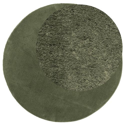 Tapis HUARTE à poils courts doux et lavable vert forêt Ø 100 cm - Photo n°3; ?>