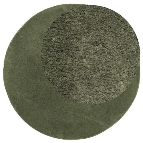 Tapis HUARTE à poils courts doux et lavable vert forêt Ø 120 cm - Photo n°3; ?>