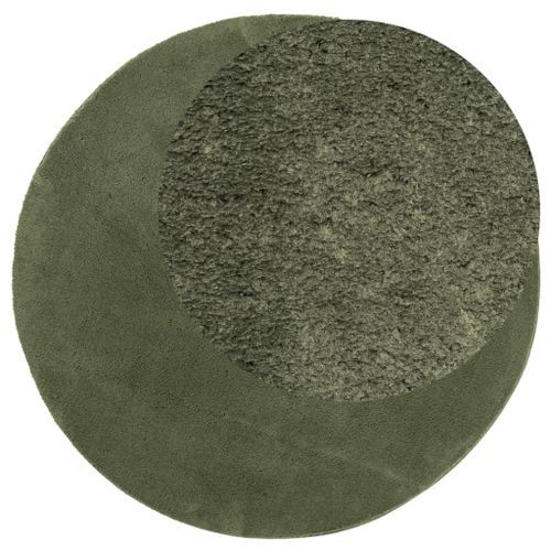 Tapis HUARTE à poils courts doux et lavable vert forêt Ø 160 cm - Photo n°3; ?>