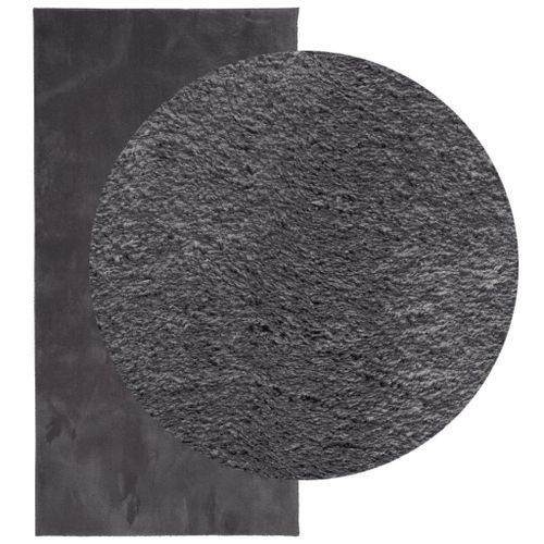 Tapis HUARTE à poils courts doux lavable anthracite 100x200 cm - Photo n°3; ?>