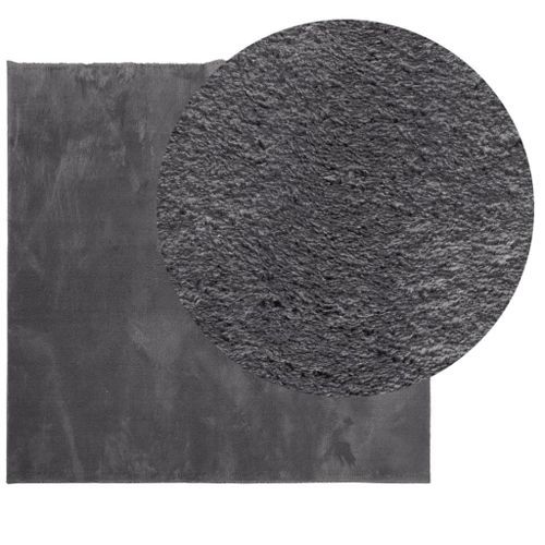 Tapis HUARTE à poils courts doux lavable anthracite 200x200 cm - Photo n°3; ?>