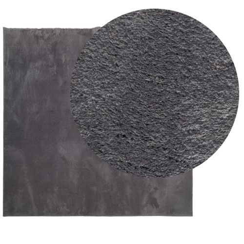 Tapis HUARTE à poils courts doux lavable anthracite 240x240 cm - Photo n°3; ?>