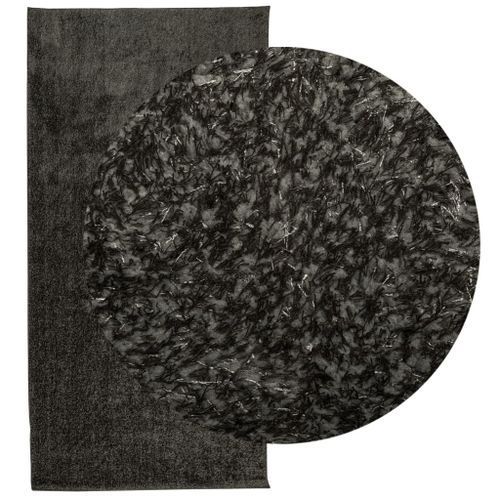 Tapis ISTAN à poils longs aspect brillant anthracite 100x200 cm - Photo n°3; ?>