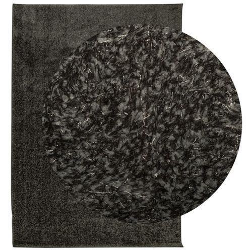 Tapis ISTAN à poils longs aspect brillant anthracite 120x170 cm - Photo n°3; ?>