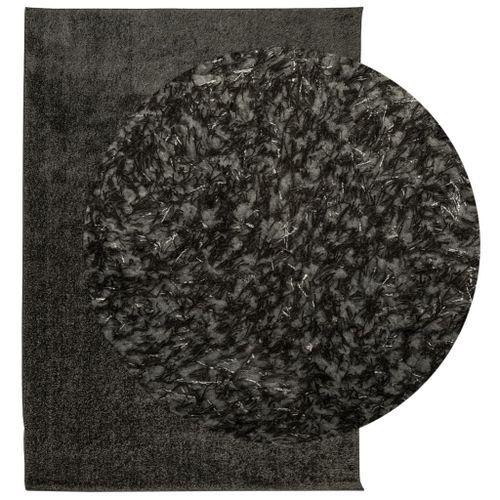 Tapis ISTAN à poils longs aspect brillant anthracite 140x200 cm - Photo n°3; ?>