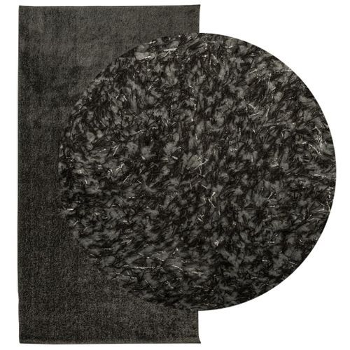 Tapis ISTAN à poils longs aspect brillant anthracite 80x150 cm - Photo n°3; ?>