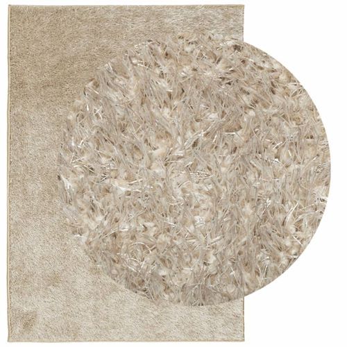 Tapis ISTAN à poils longs aspect brillant beige 120x170 cm - Photo n°3; ?>