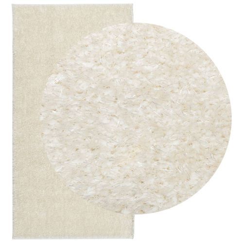 Tapis ISTAN à poils longs aspect brillant crème 100x200 cm - Photo n°3; ?>