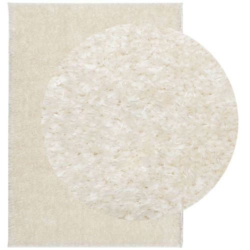 Tapis ISTAN à poils longs aspect brillant crème 240x340 cm - Photo n°3; ?>