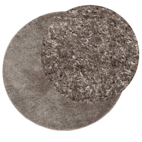 Tapis ISTAN à poils longs aspect brillant gris Ø 100 cm - Photo n°3; ?>