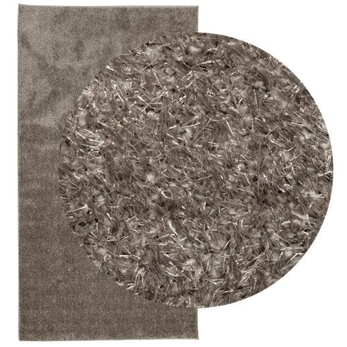 Tapis ISTAN à poils longs aspect brillant gris 80x150 cm - Photo n°3; ?>