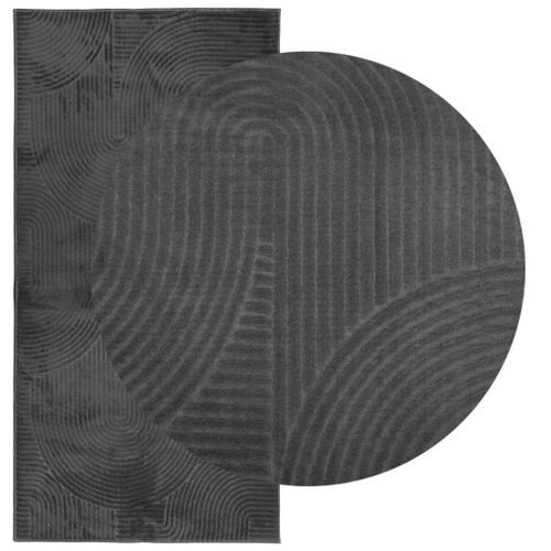 Tapis IZA poils courts style scandinave anthracite 100x200 cm - Photo n°3; ?>