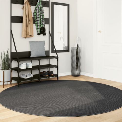 Tapis IZA poils courts style scandinave anthracite Ø 200 cm - Photo n°2; ?>