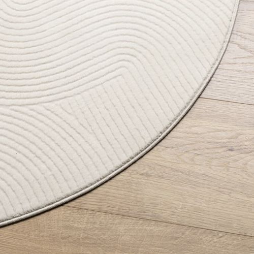 Tapis IZA poils courts style scandinave crème Ø 120 cm - Photo n°3; ?>