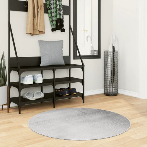 Tapis IZA poils courts style scandinave gris Ø 100 cm - Photo n°2; ?>