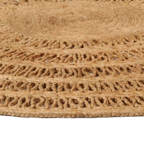 Tapis Jute tressé à la main 90 cm Rond - Photo n°2; ?>