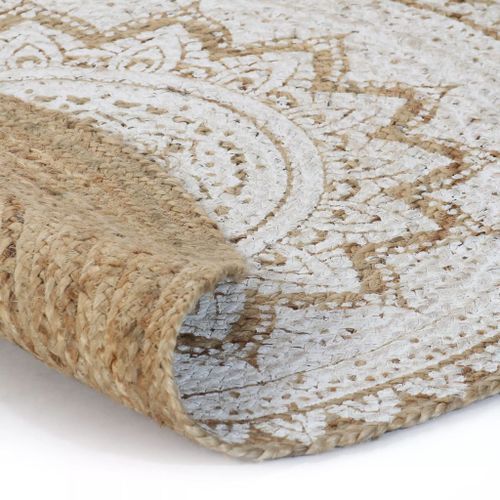 Tapis Jute tressé imprimé 120 cm rond - Photo n°2; ?>