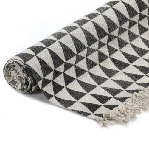 Tapis Kilim Coton 120 X 180 Cm Avec Motif Noir/blanc 10 Tapis Kilim Coton 120 x 180 cm avec motif noir/blanc - Photo n°2; ?>
