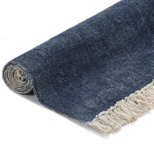 Tapis Kilim Coton 160 X 230 Cm Bleu 10 Tapis Kilim Coton 160 x 230 cm Bleu - Photo n°2; ?>