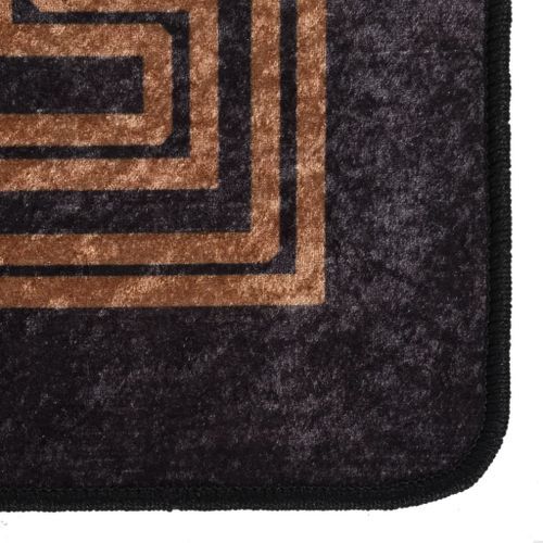 Tapis lavable antidérapant 160x230 cm Noir et doré - Photo n°3; ?>