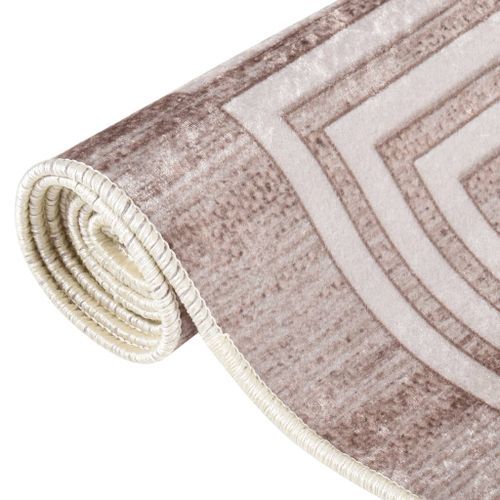 Tapis lavable beige 120x170 cm antidérapant - Photo n°3; ?>