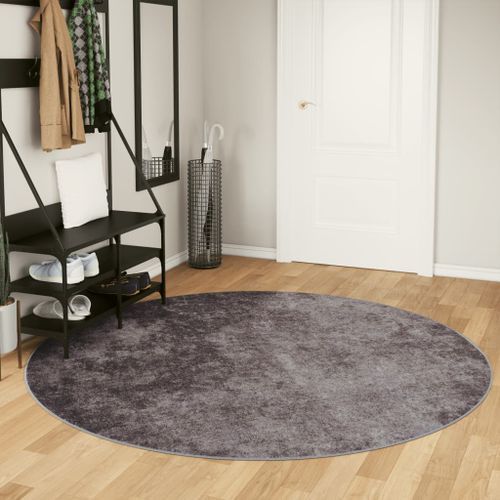 Tapis lavable gris Ø 200 cm antidérapant - Photo n°2; ?>