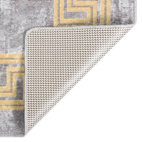 Tapis lavable gris et doré 120x170 cm antidérapant - Photo n°2; ?>