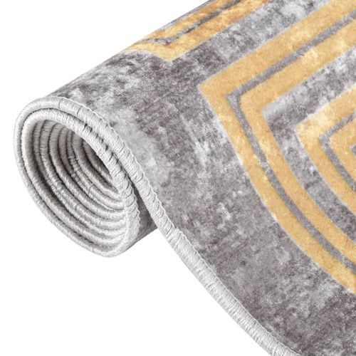 Tapis lavable gris et doré 120x170 cm antidérapant - Photo n°3; ?>