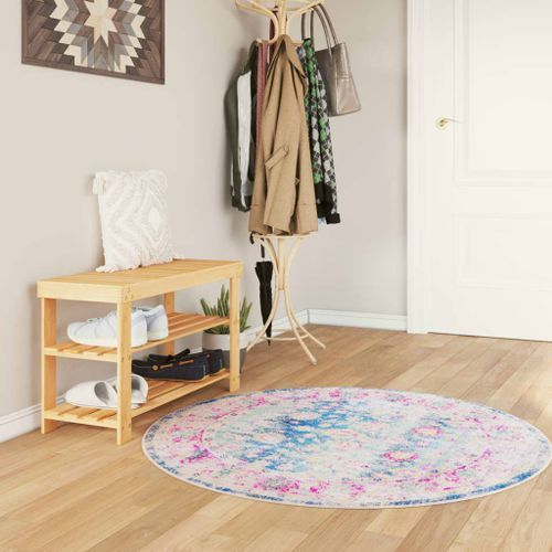 Tapis lavable multicolore Ø 120 cm antidérapant - Photo n°2; ?>