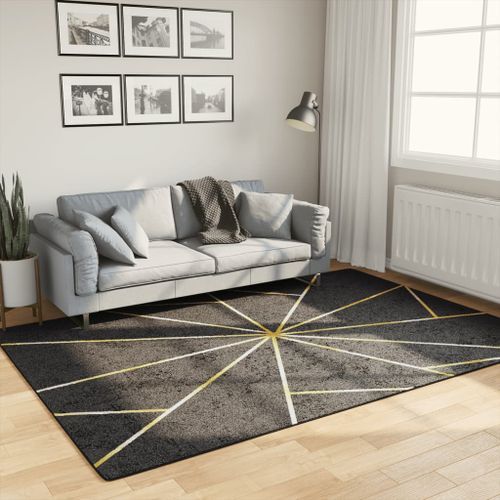 Tapis lavable noir et doré 160x230 cm antidérapant - Photo n°2; ?>