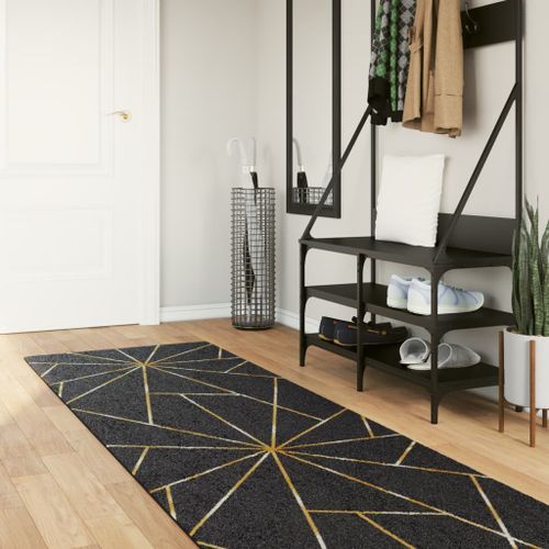 Tapis lavable noir et doré 80x300 cm antidérapant - Photo n°2; ?>