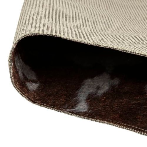 Tapis marron et blanc motif vache lavable antidérapant - Photo n°3; ?>