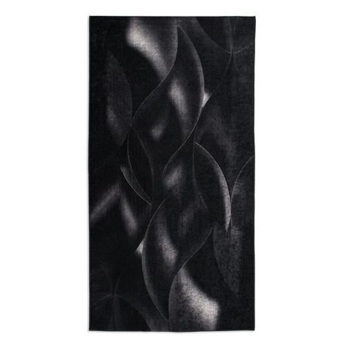 Tapis Moderne - Motif vagues - Noir - 100% polyester - 70 x 180 cm - Intérieur - NAZAR - Photo n°2; ?>