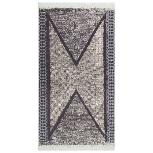 Tapis Noir et gris 120x180 cm Coton - Photo n°2; ?>