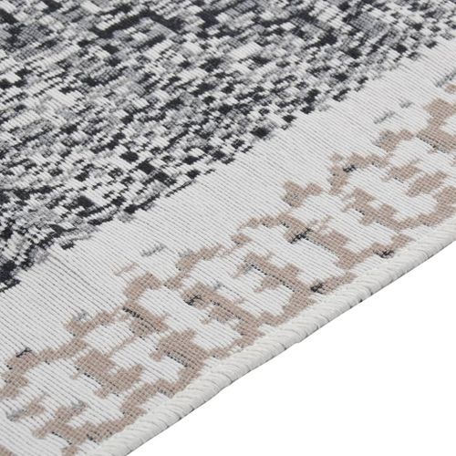 Tapis Noir et gris 160x230 cm Coton - Photo n°3; ?>