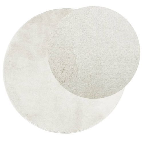 Tapis OVIEDO à poils courts crème Ø 80 cm - Photo n°3; ?>