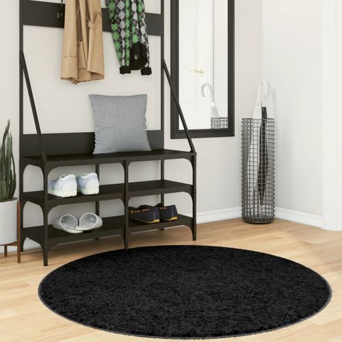 Tapis OVIEDO à poils courts noir Ø 120 cm - Photo n°2; ?>