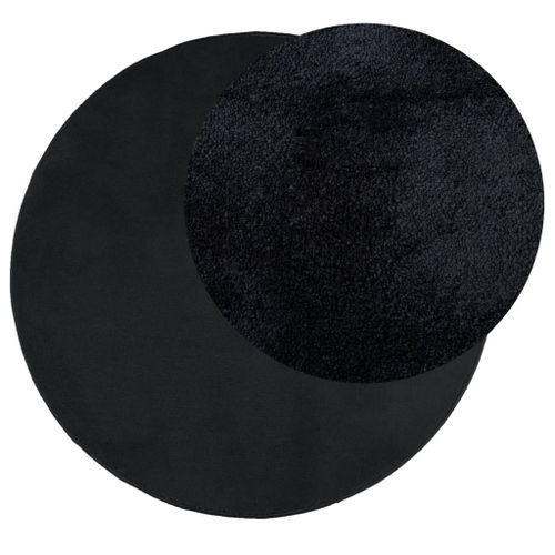 Tapis OVIEDO à poils courts noir Ø 120 cm - Photo n°3; ?>